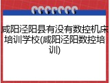 咸阳泾阳县有没有数控机床培训学校(咸阳泾阳数控培训)