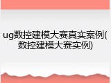 ug数控建模大赛真实案例(数控建模大赛实例)