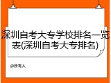 深圳自考大专学校排名一览表(深圳自考大专排名)