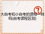 大自考和小自考的课程一样吗(自考课程区别)