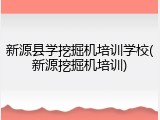 新源县学挖掘机培训学校(新源挖掘机培训)