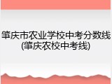 肇庆市农业学校中考分数线(肇庆农校中考线)