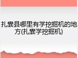 扎囊县哪里有学挖掘机的地方(扎囊学挖掘机)