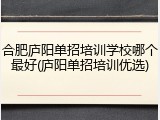 合肥庐阳单招培训学校哪个最好(庐阳单招培训优选)
