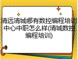 清远清城哪有数控编程培训中心中职怎么样(清城数控编程培训)