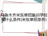 乌鲁木齐米东单招集训学校要什么条件(米东单招条件)