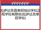 拉萨达孜县单招培训学校正规学校有那些(拉萨达孜单招学校)
