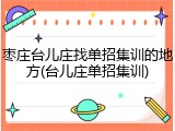 枣庄台儿庄找单招集训的地方(台儿庄单招集训)