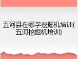 五河县在哪学挖掘机培训(五河挖掘机培训)