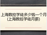 上海数控学徒多少钱一个月(上海数控学徒月薪)