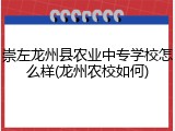 崇左龙州县农业中专学校怎么样(龙州农校如何)