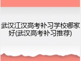 武汉江汉高考补习学校哪家好(武汉高考补习推荐)