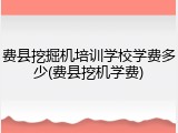 费县挖掘机培训学校学费多少(费县挖机学费)