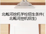 北戴河挖机学校招生条件(北戴河挖机招生)