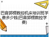 巴音郭楞数控机床培训班学费多少钱(巴音郭楞数控学费)