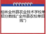桂林全州县农业技术学校单招分数线("全州县农校单招线")