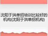 沈阳于洪单招培训比较好的机构(沈阳于洪单招机构)