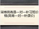淄博高青县一对一补习班价格(高青一对一补课价)