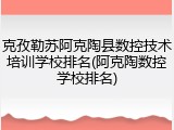 克孜勒苏阿克陶县数控技术培训学校排名(阿克陶数控学校排名)