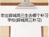 枣庄薛城高三生去哪个补习学校(薛城高三补习)