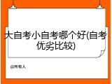 大自考小自考哪个好(自考优劣比较)