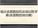临汾吉县数控机床培训班学费(吉县数控培训费)