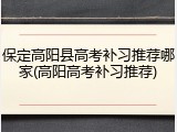 保定高阳县高考补习推荐哪家(高阳高考补习推荐)