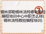 锡林郭勒锡林浩特哪有数控编程培训中心中职怎么样(锡林浩特数控编程培训)