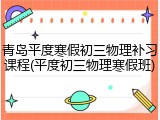 青岛平度寒假初三物理补习课程(平度初三物理寒假班)