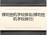 禄劝挖机学校排名(禄劝挖机学校排行)
