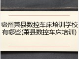 宿州萧县数控车床培训学校有哪些(萧县数控车床培训)