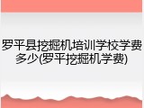 罗平县挖掘机培训学校学费多少(罗平挖掘机学费)