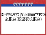 南平松溪县农业职高学校怎么报名(松溪农校报名)