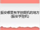 振安哪里有学挖掘机的地方(振安学挖机)