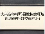 大兴安岭呼玛县数控编程培训班(呼玛数控编程班)