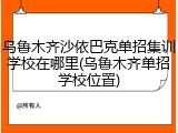 乌鲁木齐沙依巴克单招集训学校在哪里(乌鲁木齐单招学校位置)