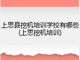 上思县挖机培训学校有哪些(上思挖机培训)