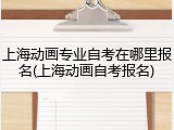 上海动画专业自考在哪里报名(上海动画自考报名)