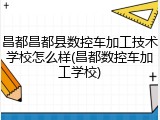 昌都昌都县数控车加工技术学校怎么样(昌都数控车加工学校)