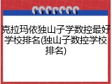 克拉玛依独山子学数控最好学校排名(独山子数控学校排名)