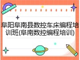 阜阳阜南县数控车床编程培训班(阜南数控编程培训)