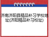 济南济阳县精品补习学校地址(济阳精品补习校址)
