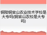 铜陵铜官山农业技术学校是大专吗(铜官山农校是大专吗)