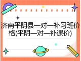 济南平阴县一对一补习班价格(平阴一对一补课价)