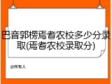 巴音郭楞焉耆农校多少分录取(焉耆农校录取分)