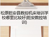 松原乾安县数控机床培训学校哪里比较好(乾安数控培训)