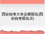 西安自考大专去哪报名(西安自考报名点)