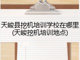 天峻县挖机培训学校在哪里(天峻挖机培训地点)