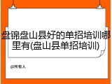 盘锦盘山县好的单招培训哪里有(盘山县单招培训)