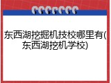 东西湖挖掘机技校哪里有(东西湖挖机学校)